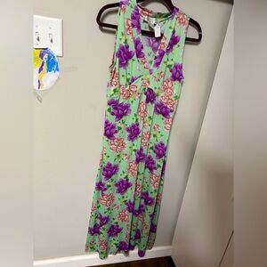 Pineapple Moon Vintage 90s Floral Maxi Dress Womens Large